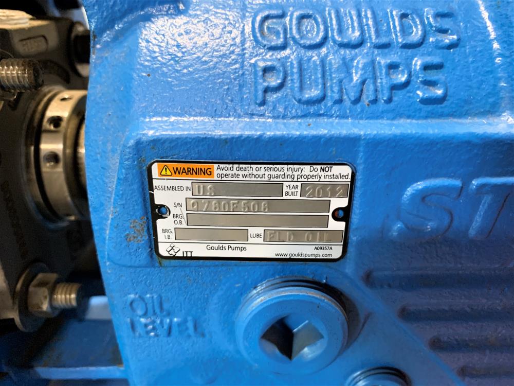 Goulds 3196 I-Frame Pump 1" x 1-1/2" - 8", DI/316, W/ Baldor 3HP Motor ECP3661T 